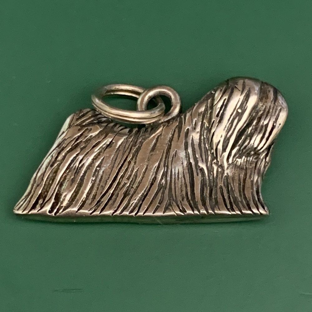.925 Lhasa Apso Sterling Silver Jewelry Charm #dog #vintage